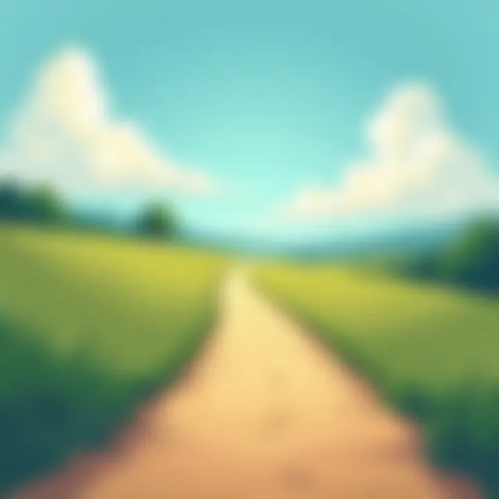 Illustration of a clear path leading towards a destination representing goals