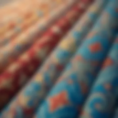 A close-up of intricate patterns on a fabric