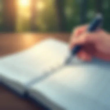 A close-up of a journal and pen symbolizing reflection and growth