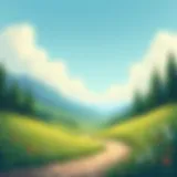 A serene landscape depicting the journey of self-discovery