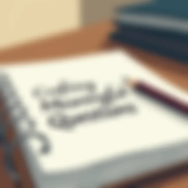 Close-up of a notepad with questions written for an interview